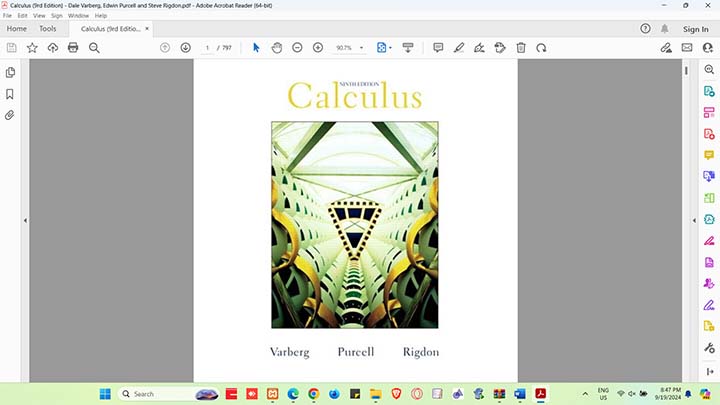 Calculus (9rd Edition) – Dale Varberg, Edwin Purcell and Steve Rigdon