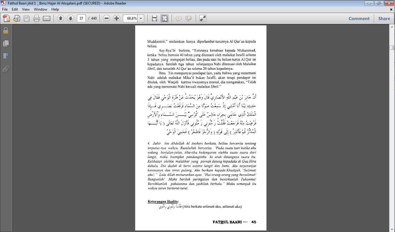 Fathul Baari jilid 1 – Ibnu Hajar Al Atsqalani