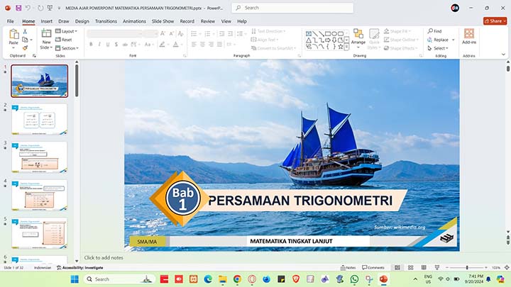MEDIA AJAR POWERPOINT MATEMATIKA PERSAMAAN TRIGONOMETRI