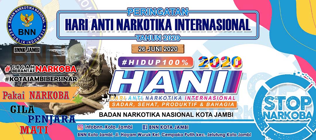 Desain Spanduk Hari Anti Narkotika Internasional 2020 Menggunakan CorelDRAW