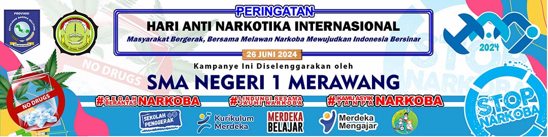 Desain Spanduk Kampanye Hari Anti Narkotika Internasional 2024 oleh Sekolah Menggunakan CorelDRAW