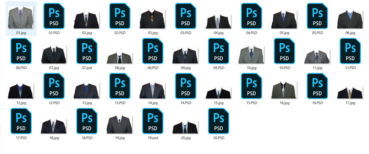 Kumpulan 20 Theme Jas Pria Format JPG + PSD untuk Pas Photo